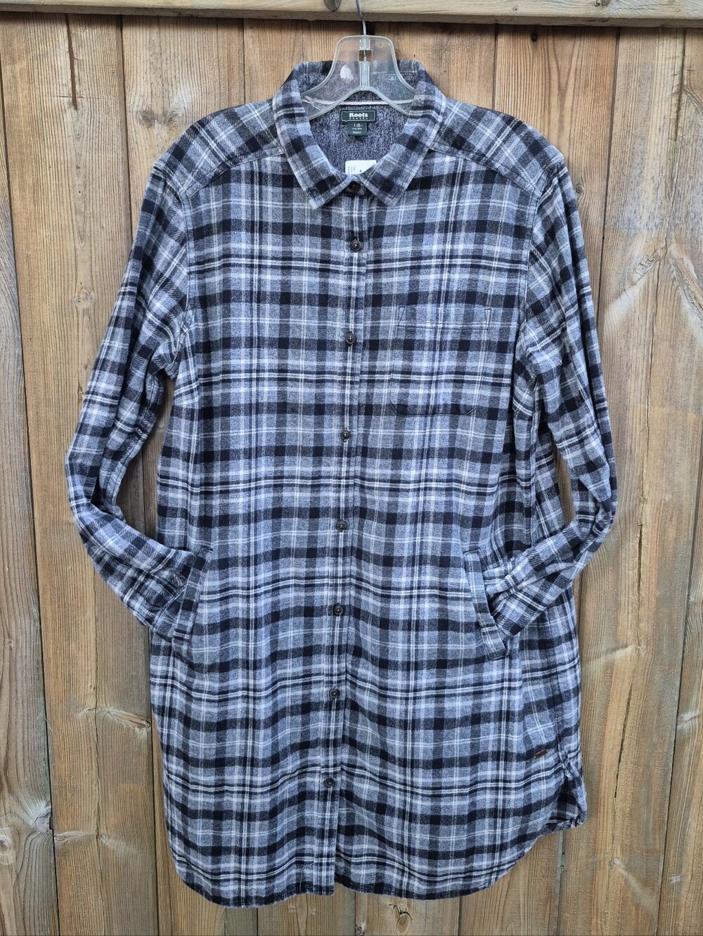 Roots Size Large Flannel Shirt Dress
